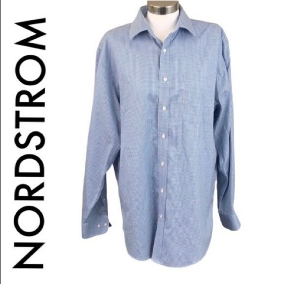Nordstrom Other - NORDSTROM BLUE WHITE MEN’S BUTTON DOWN SZ 16 34-35